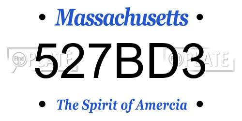 527BD3 Massachusetts License Plate
