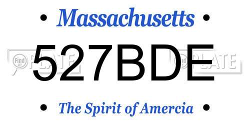 527BDE Massachusetts License Plate