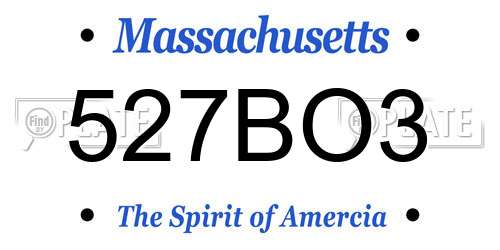 527BO3 Massachusetts License Plate