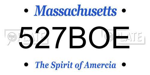 527BOE Massachusetts License Plate