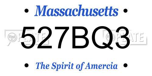 527BQ3 Massachusetts License Plate