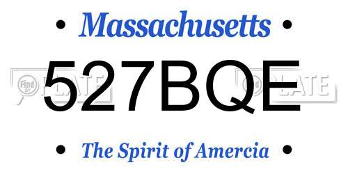 527BQE Massachusetts License Plate