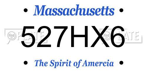 527HX6 Massachusetts License Plate