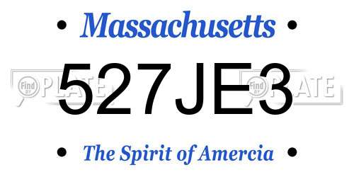 527JE3 Massachusetts License Plate