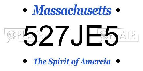 527JE5 Massachusetts License Plate