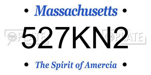 527KN2 Massachusetts License Plate