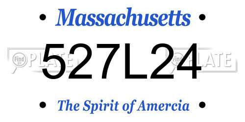 527L24 Massachusetts License Plate