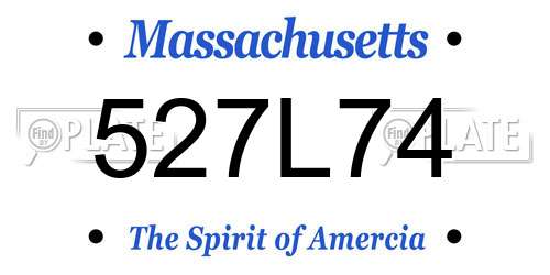 527L74 Massachusetts License Plate