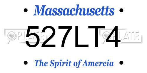 527LT4 Massachusetts License Plate