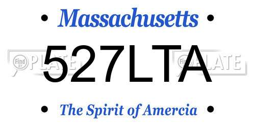 527LTA Massachusetts License Plate