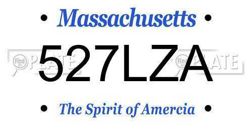 527LZA Massachusetts License Plate