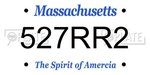 527RR2 Massachusetts License Plate