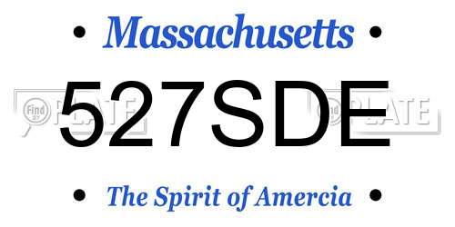527SDE Massachusetts License Plate