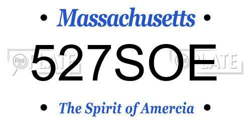 527SOE Massachusetts License Plate