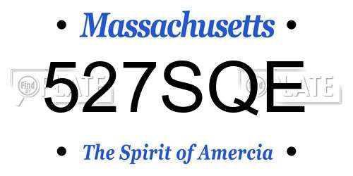 527SQE Massachusetts License Plate