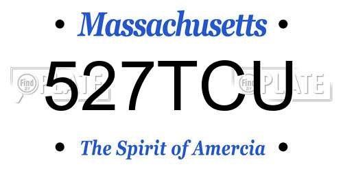 527TCU Massachusetts License Plate