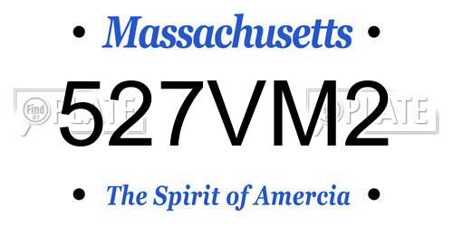 527VM2 Massachusetts License Plate
