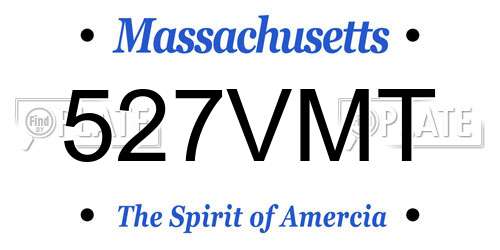 527VMT Massachusetts License Plate