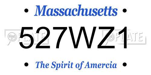 527WZ1 Massachusetts License Plate