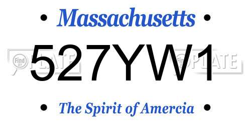 527YW1 Massachusetts License Plate