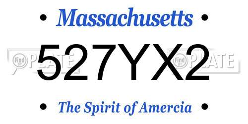 527YX2 Massachusetts License Plate
