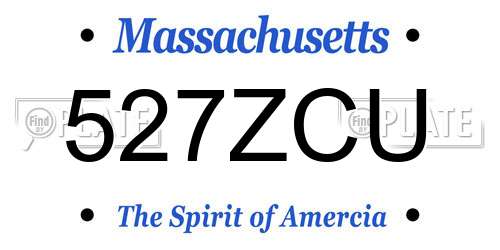 527ZCU Massachusetts License Plate