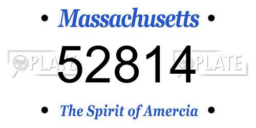 52814 Massachusetts License Plate