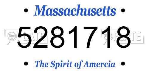 5281718 Massachusetts License Plate