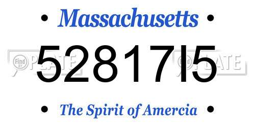 52817I5 Massachusetts License Plate