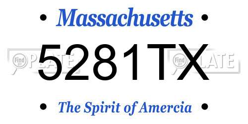 5281TX Massachusetts License Plate