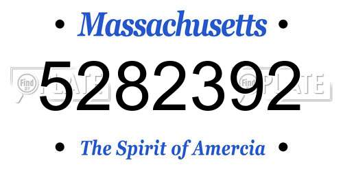 5282392 Massachusetts License Plate