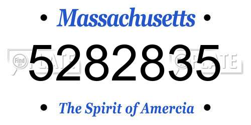 5282835 Massachusetts License Plate