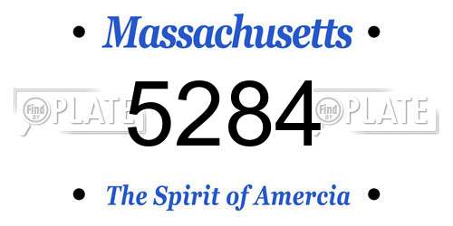 5284 Massachusetts License Plate