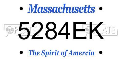 5284EK Massachusetts License Plate