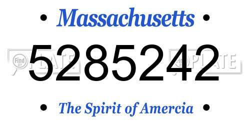 5285242 Massachusetts License Plate