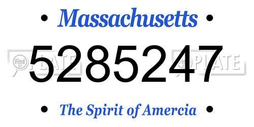 5285247 Massachusetts License Plate