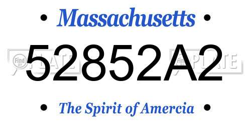 52852A2 Massachusetts License Plate
