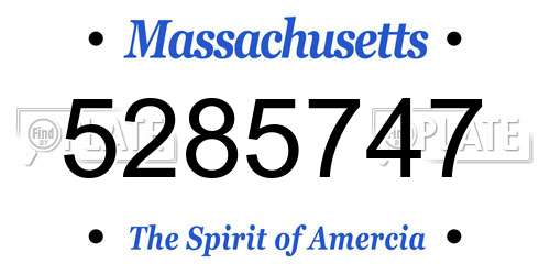 5285747 Massachusetts License Plate