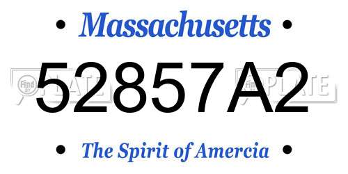 52857A2 Massachusetts License Plate