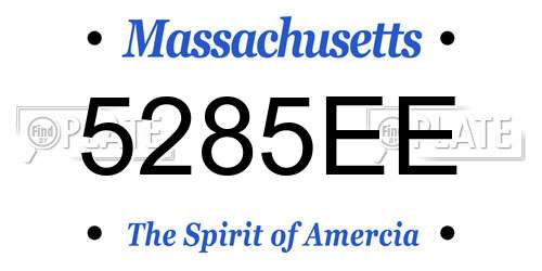 5285EE Massachusetts License Plate