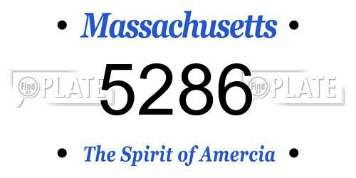 5286 Massachusetts License Plate