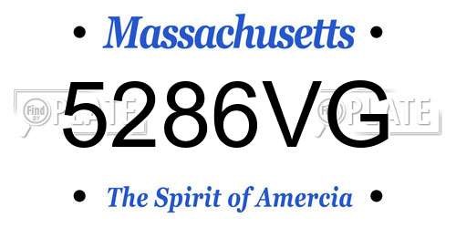 5286VG Massachusetts License Plate