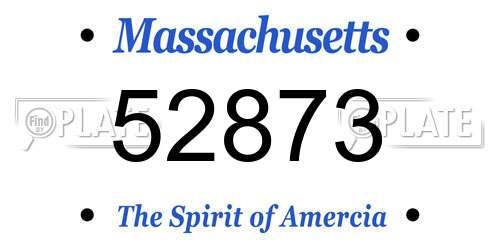 52873 Massachusetts License Plate