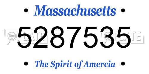 5287535 Massachusetts License Plate