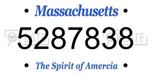 5287838 Massachusetts License Plate