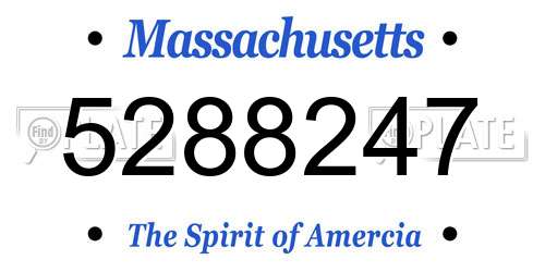 5288247 Massachusetts License Plate