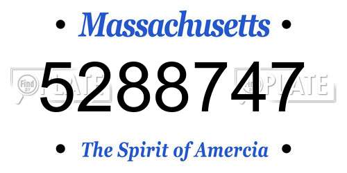 5288747 Massachusetts License Plate