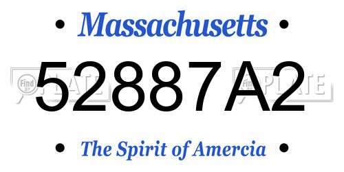 52887A2 Massachusetts License Plate