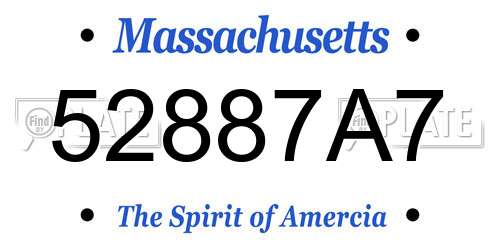 52887A7 Massachusetts License Plate