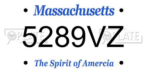 5289VZ Massachusetts License Plate